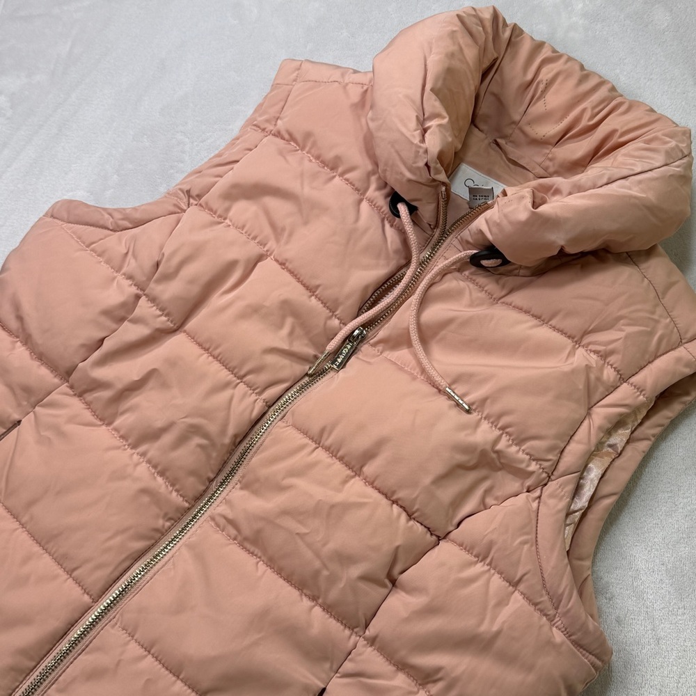 Calvin‎ Klein Women’s Blush Pink Puffer Vest Zip Front Sleeveless Size Medium